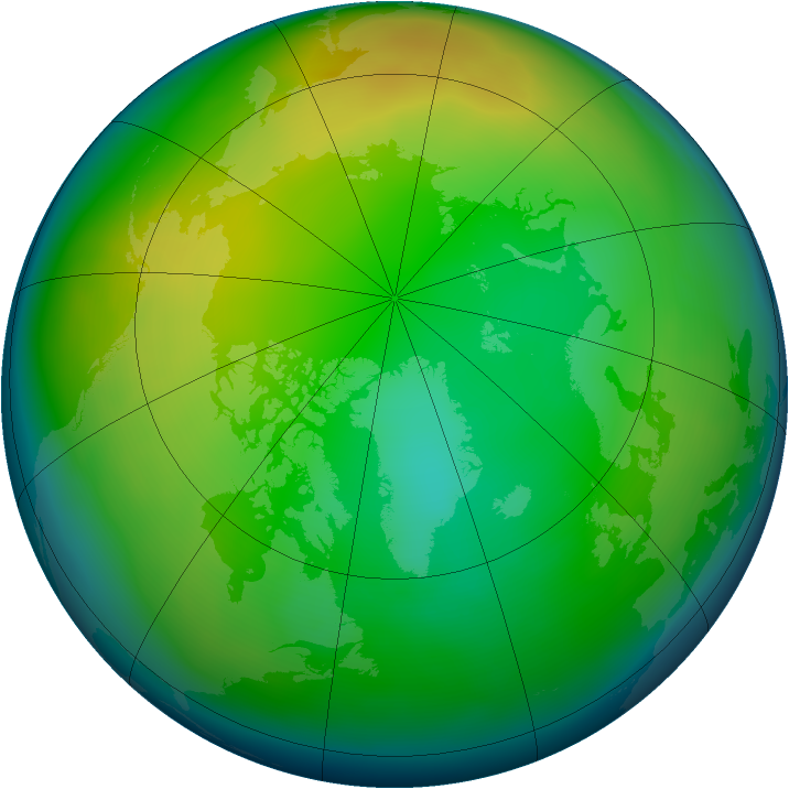 Arctic ozone map for December 2010